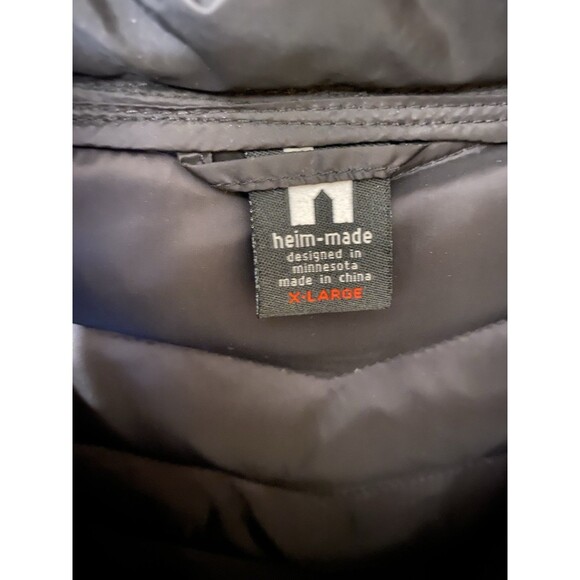 Heim-Made Lumber Jacket Puffer Red Black Plaid Women XL Down Hooded Pullover EUC - Picture 7 of 16